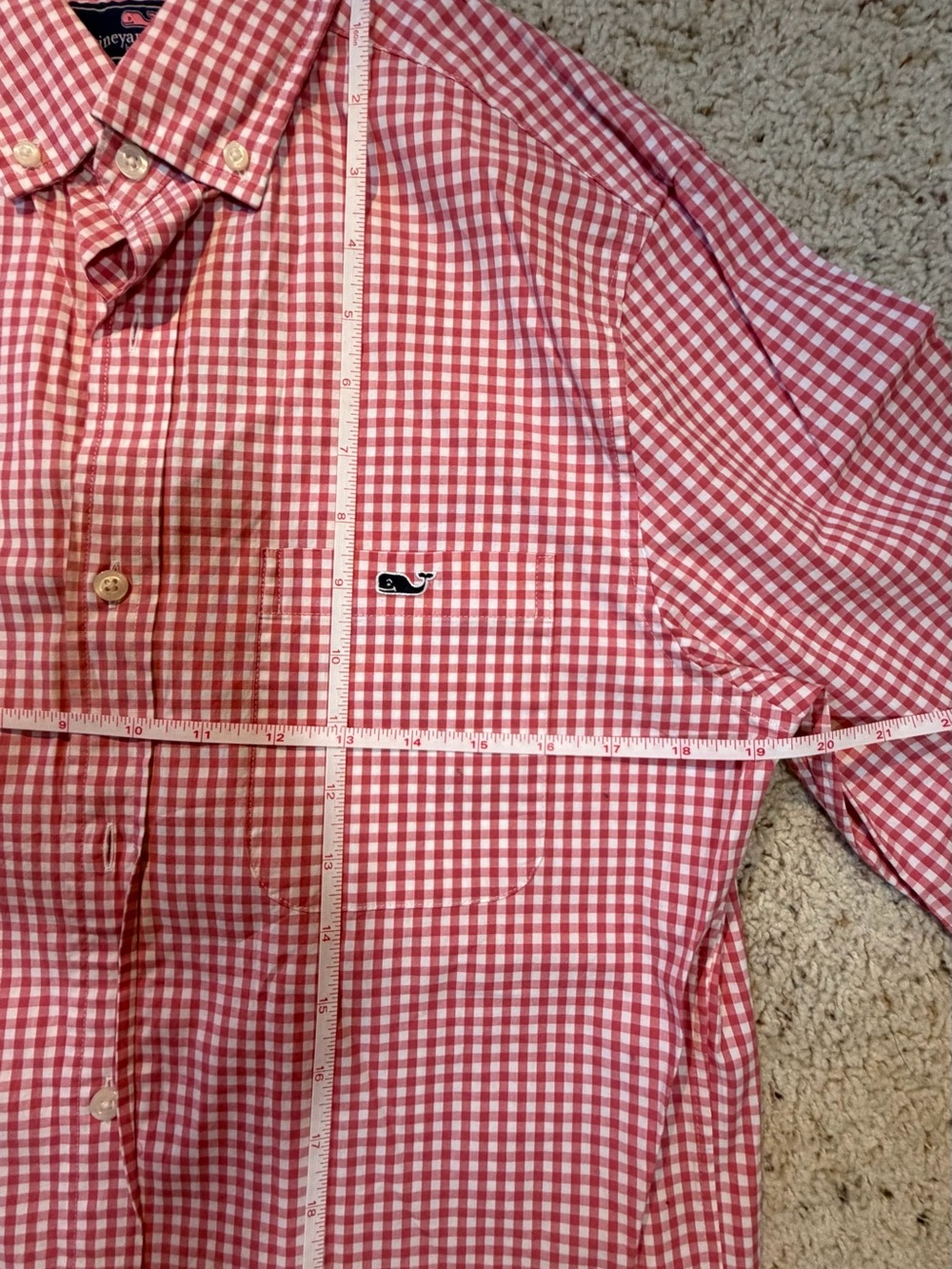 Vineyard Vines Pink Gingham Button-Down Dress Shirt - Picture 6 of 8